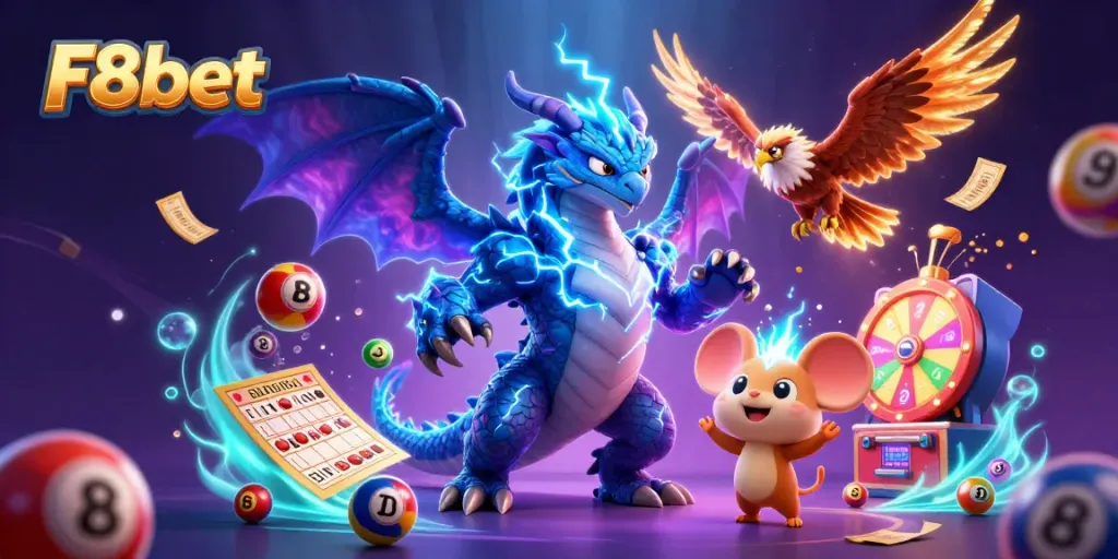 Engage with F8bet's thrilling gaming universe featuring vibrant lottery elements and enchanting characters.