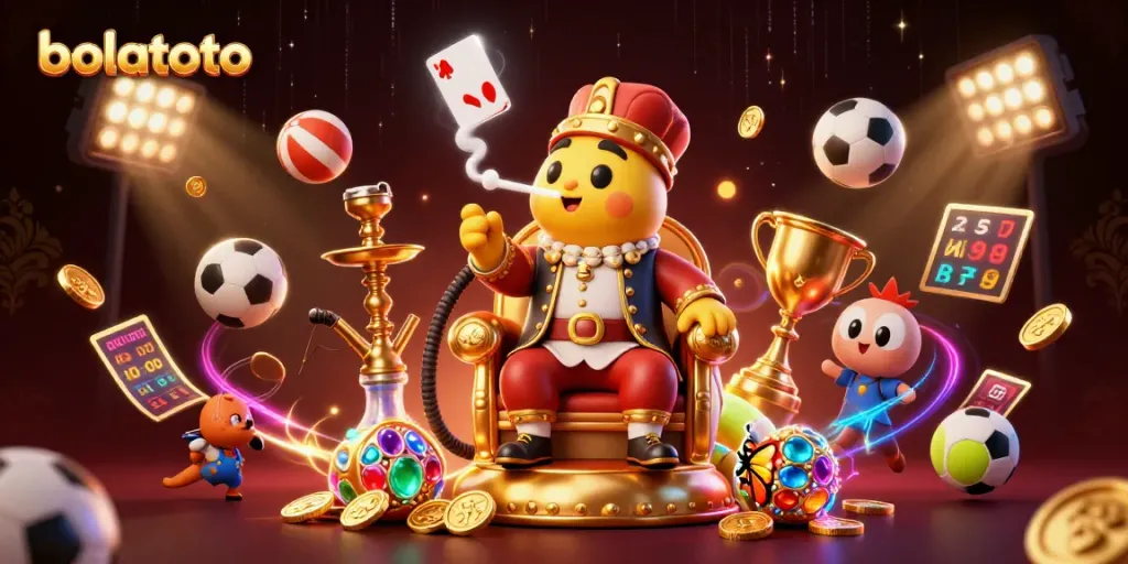 Experience bolatoto's thrilling action with a vibrant, detailed 3D casino illustration showcasing dynamic betting elements.